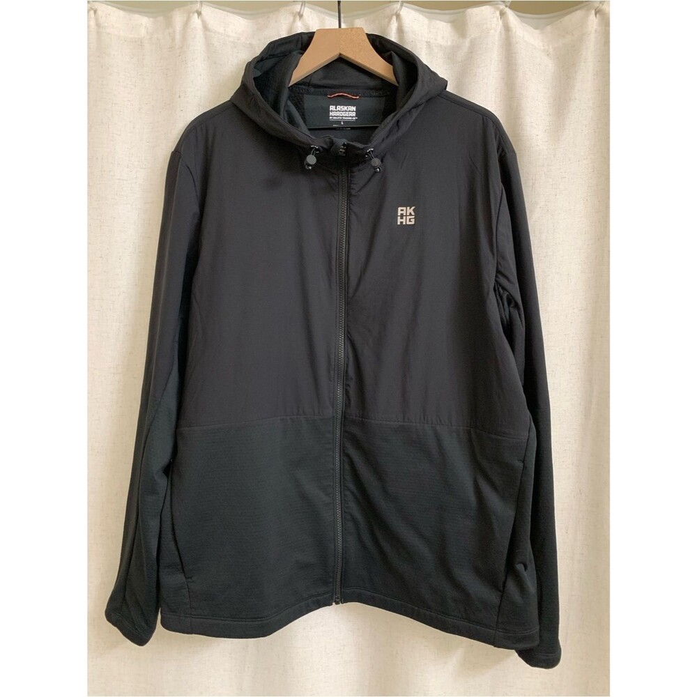 Duluth Trading Co Alaskan Hardgear Black Thermal 2-Fabric Hooded Jacket Large